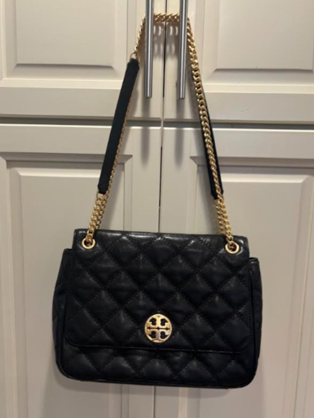 Tory Burch Black Quilted Lather Shoulder Bag